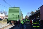 Boxcars and the Caboose stopped at Pompton Lakes